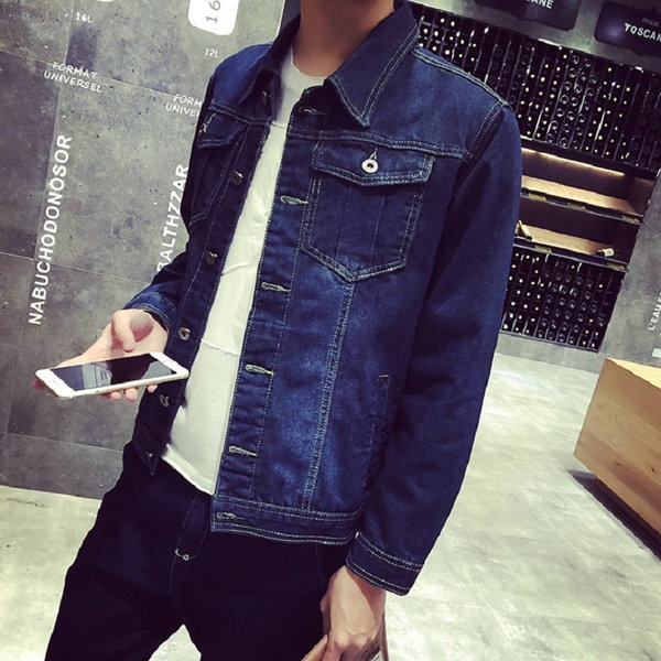 Λεπτά ανδρικά   τζιν μπουφάν  για την άνοιξη - 3 μοντέλα