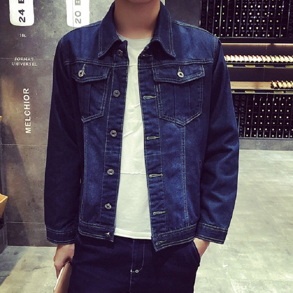 Λεπτά ανδρικά   τζιν μπουφάν  για την άνοιξη - 3 μοντέλα