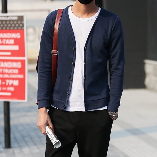 Ζακέτες των ανδρών για την άνοιξη του τύπου slim - 11 μοντέλα