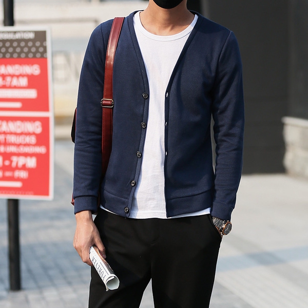 Ζακέτες των ανδρών για την άνοιξη του τύπου slim - 11 μοντέλα