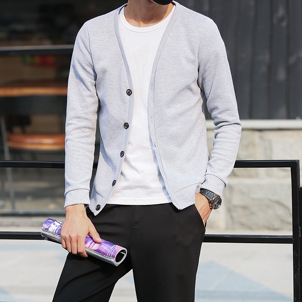 Ζακέτες των ανδρών για την άνοιξη του τύπου slim - 11 μοντέλα