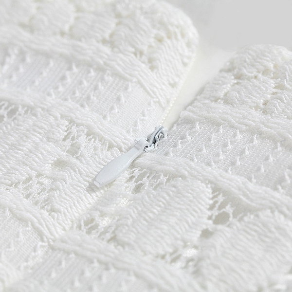 Κυρίες καθημερινή δαντέλα φόρεμα σε λευκό - ΑΝΟΙΞΗ