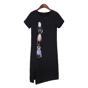 Дамска пролетна черна блуза в два варианта - с къс или дълъг ръкав