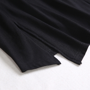 Дамска пролетна черна блуза в два варианта - с къс или дълъг ръкав