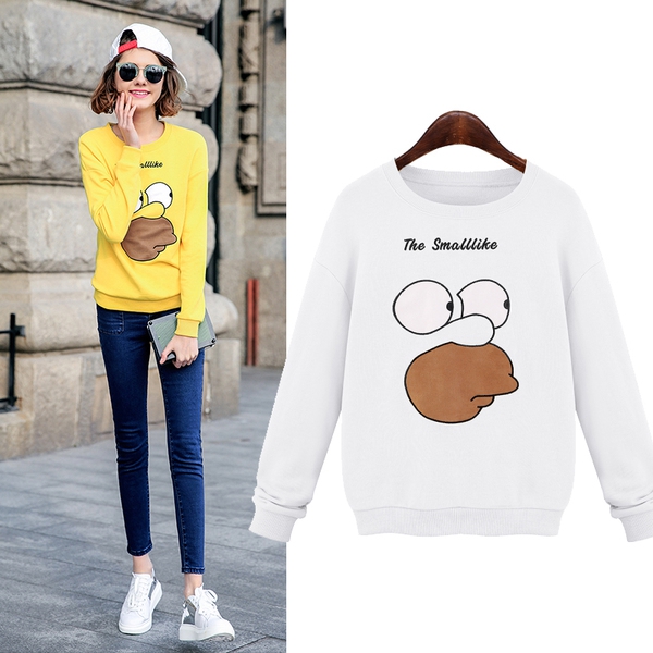 αθλητικά Γυναικεία μπλούζα με κινούμενα σχέδια - σε δύο χρώματα κίτρινο και λευκό