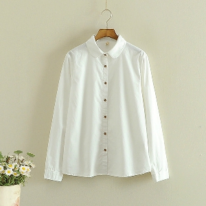 Модерна дамска риза в бял цвят - тип слим 1 модел