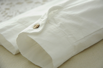 Модерна дамска риза в бял цвят - тип слим 1 модел