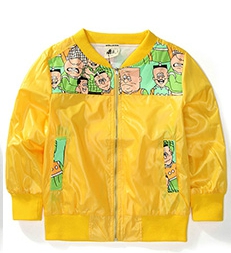 Παιδικά  όμορφα  μπουφάν - μαύρο, λευκό και κίτρινο με διακοσμήσεις 