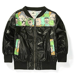 Παιδικά  όμορφα  μπουφάν - μαύρο, λευκό και κίτρινο με διακοσμήσεις 