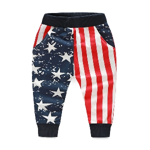 Детски панталони за момчета с флага на САЩ