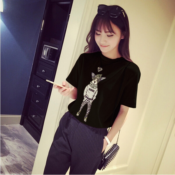 Άνοιξη μπλούζα με στάμπα - Λευκό, Μαύρο και Γκρι