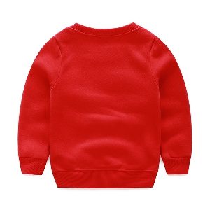 Детски пролетен пуловер - червен с жираф