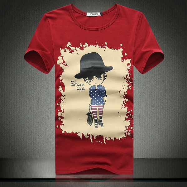 Мъжки тениски в черен,червен и бял цвят - различни модели