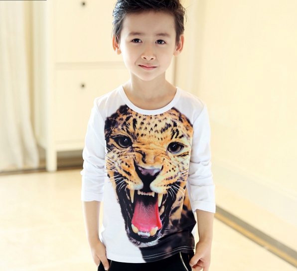 Παιδικό T-shirt με κινούμενο Leo - μαύρο και άσπρο