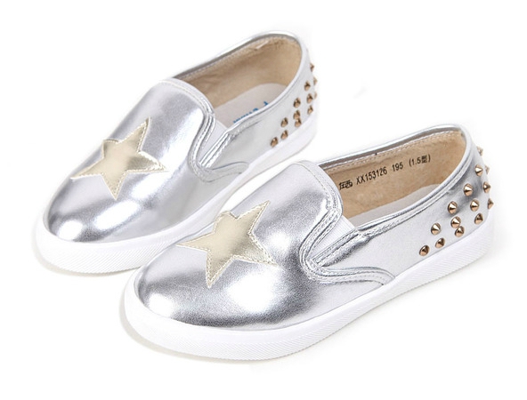 Παπούτσια για κορίτσια - ασημένια, μαύρα  - Left West