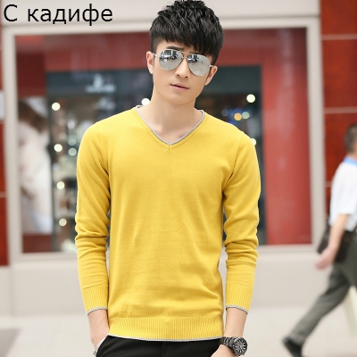 Мъжка блуза с V-образна яка - в много различни цветове с кадифе и без