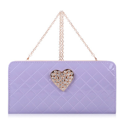 Γυναικείες  μικρές χρωματιστές τσάντες με μακρύ χερούλι αλυσίδα Κίτρινο, Λευκό, Μωβ