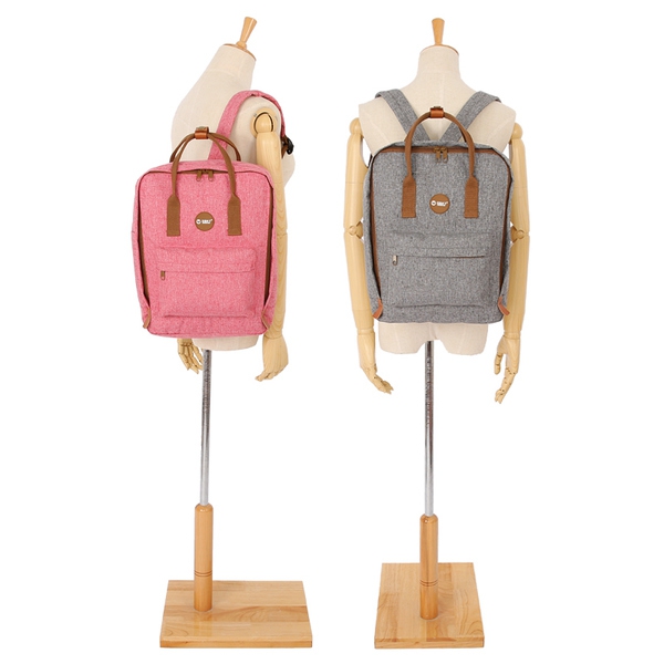 2 в 1 Чанта и раница - сива синя и розова