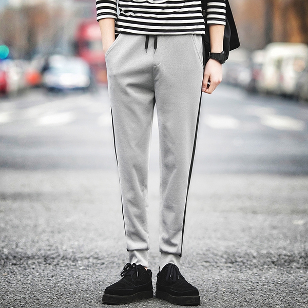 Мъжки спортен панталон - 2 модела в сив и черен цвят