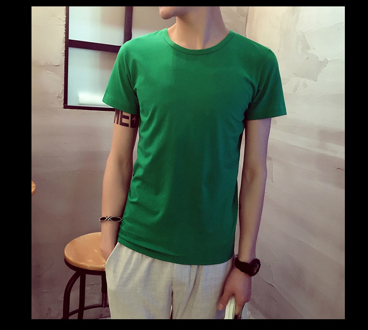 Мъжки тениски с О-образна яка - в сив,бял,син,зелен и черен цвят