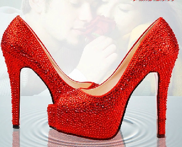 Луксозни дамски обувки с камъни с 11см  и 14см ток      