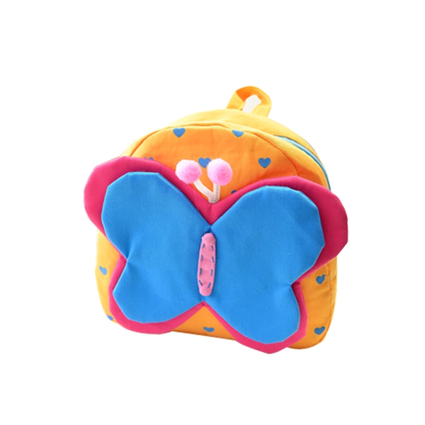 Детска чанта за градина и училище - цвете и пеперуда