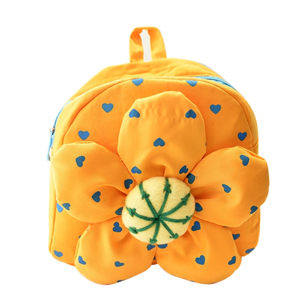 Детска чанта за градина и училище - цвете и пеперуда