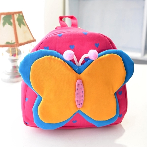 Детска чанта за градина и училище - цвете и пеперуда