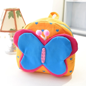 Детска чанта за градина и училище - цвете и пеперуда