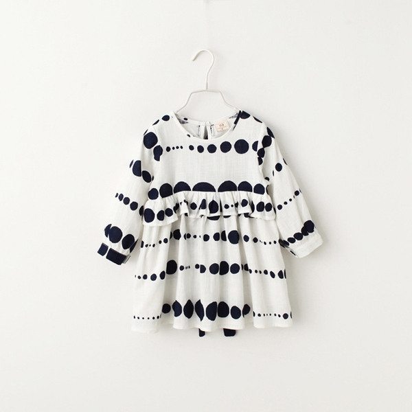 Παιδικό ανοιξιάτικο  φόρεμα για κορίτσια με μακριά μανίκια και δαντέλα