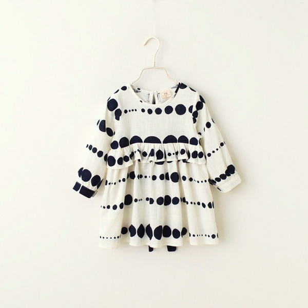 Παιδικό ανοιξιάτικο  φόρεμα για κορίτσια με μακριά μανίκια και δαντέλα