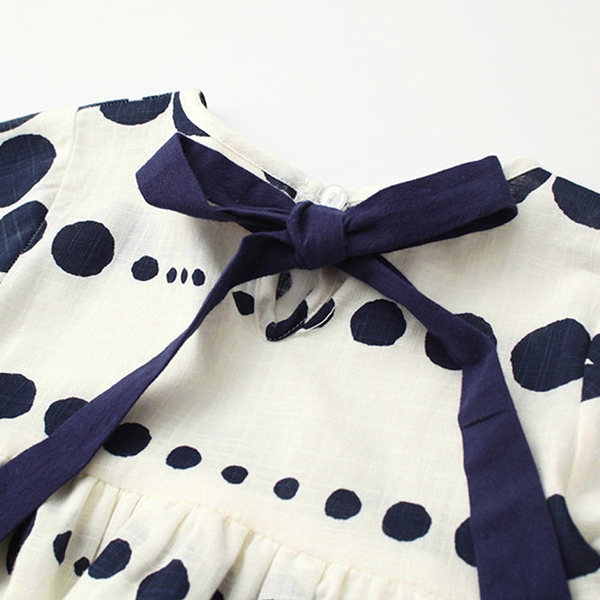 Παιδικό ανοιξιάτικο  φόρεμα για κορίτσια με μακριά μανίκια και δαντέλα