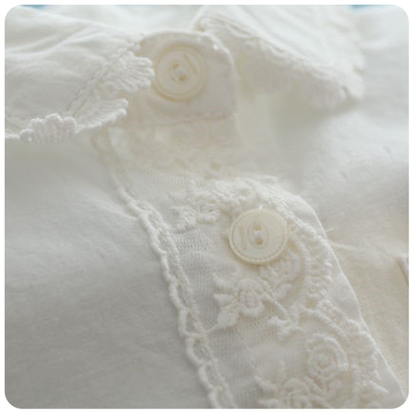 Παιδικά λευκά πουκάμισα με μακρύ μανίκι για κορίτσια