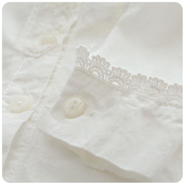 Παιδικά λευκά πουκάμισα με μακρύ μανίκι για κορίτσια