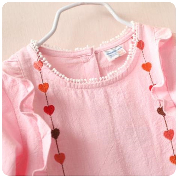 Φόρεμα για κορίτσια - ροζ και λευκό - άνοιξη και το καλοκαίρι