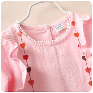 Детска рокля за момичета - розова и бяла - пролетна и лятна