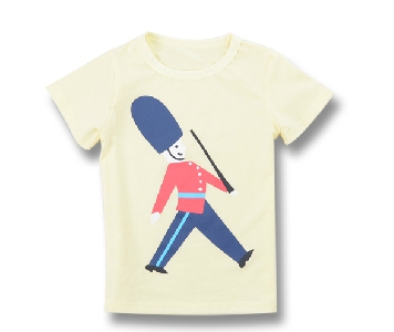 Детска лятна тениска с къс ръкав с анимации - динозавър, диня, хеликоптер, бяла, лилава, оранжева