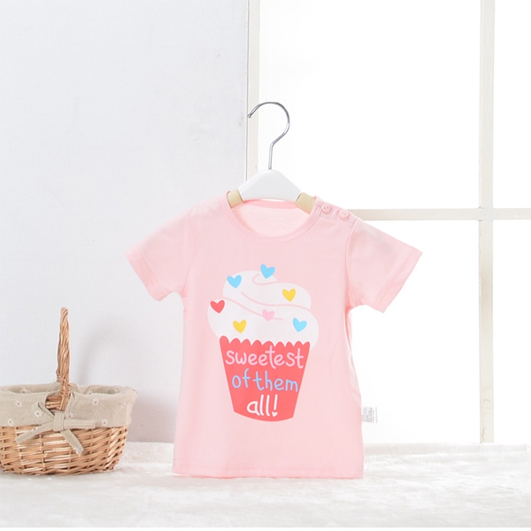 Παιδικό καλοκαιρινό κοντό μανίκι T-shirt με κινούμενα σχέδια - δεινόσαυρος, καρπούζι, ελικόπτερο, λευκό, μωβ, πορτοκαλί χρώμα