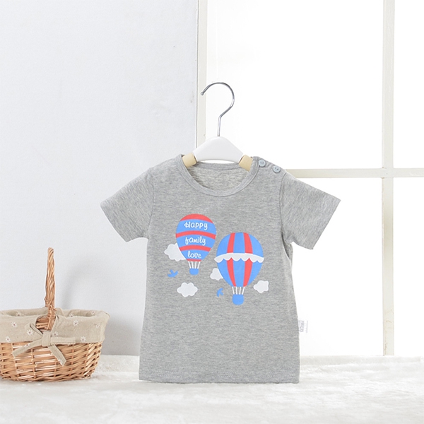 Παιδικό καλοκαιρινό κοντό μανίκι T-shirt με κινούμενα σχέδια - δεινόσαυρος, καρπούζι, ελικόπτερο, λευκό, μωβ, πορτοκαλί χρώμα