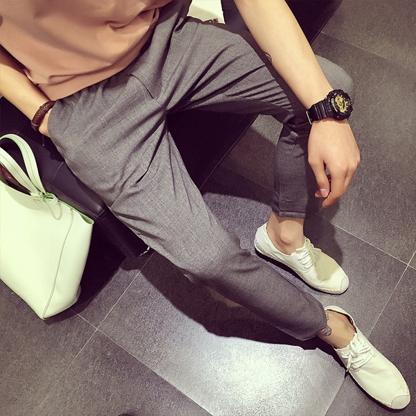 Мъжки ежедневни панталони в 2 различни цвята - сив и черен