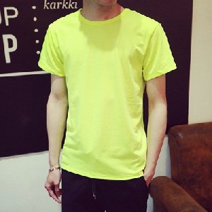Άνδρας T-shirt και μπλούζες με O-σχήμα κολάρο - σε πολλά διαφορετικά χρώματα