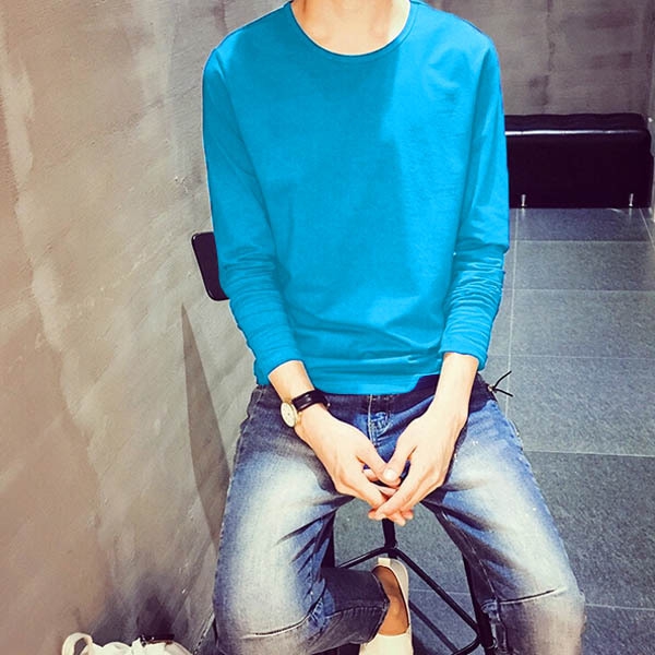 Άνδρας T-shirt και μπλούζες με O-σχήμα κολάρο - σε πολλά διαφορετικά χρώματα