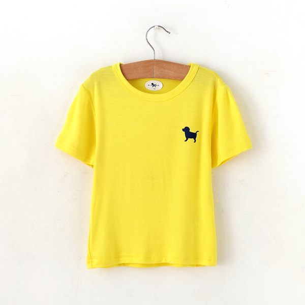 Детски летни тениски с къс ръкав за момичета и момчета - розови, жълти, зелени, розови и черни