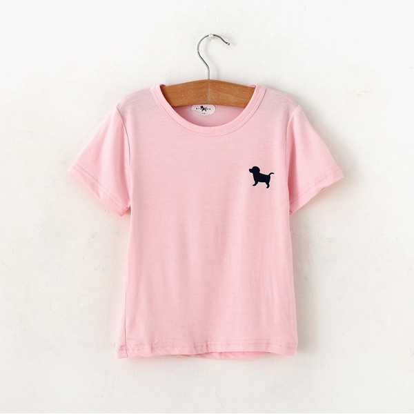 Детски летни тениски с къс ръкав за момичета и момчета - розови, жълти, зелени, розови и черни