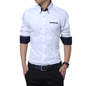 Пролетни мъжки ризи в бял,сив,бежов,син и черен цвят - дебели и тънки модели