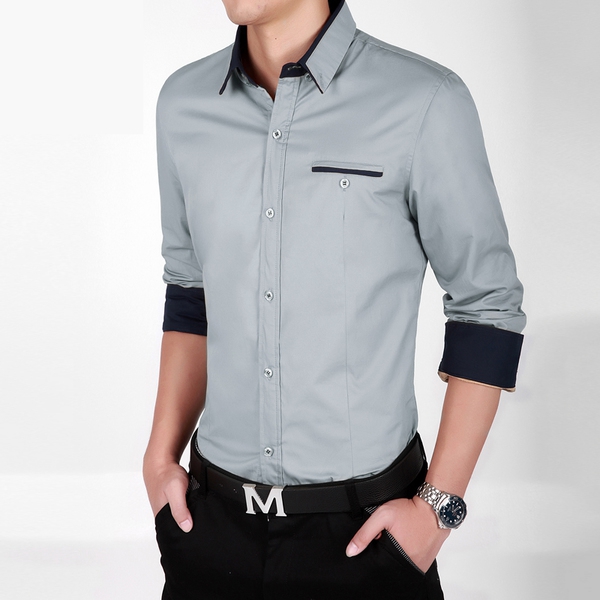 Пролетни мъжки ризи в бял,сив,бежов,син и черен цвят - дебели и тънки модели