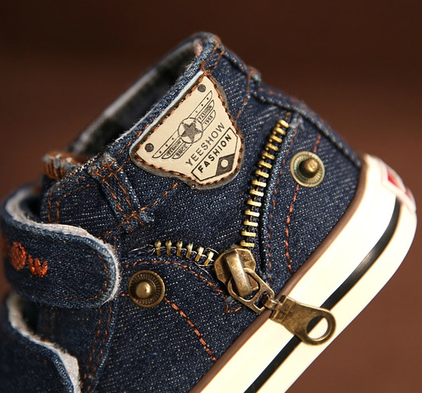 Дънкови детски кецове за момчета и момичета