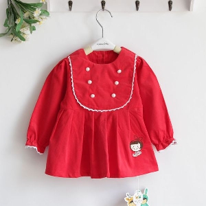 Детска рокля за момиченце в червен цвят