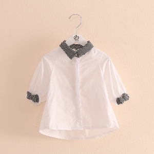 Бели детски ризи за момичета - 1 модел 