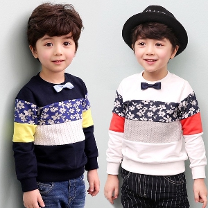 Модерна детска тениска за момчета с папийонка - 2 модела